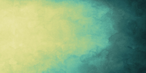 Yellow Green Teal Watercolor Gradient Grunge Texture Background