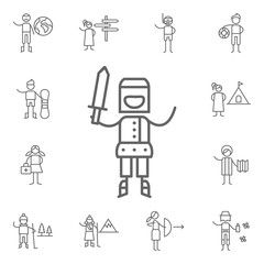 Knight icon. Adventure icons universal set for web and mobile