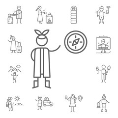 Compass icon. Adventure icons universal set for web and mobile