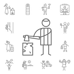 Lumberjack icon. Adventure icons universal set for web and mobile