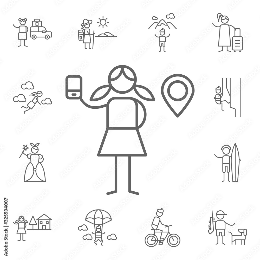 Poster gps icon. adventure icons universal set for web and mobile