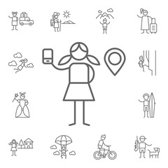 Gps icon. Adventure icons universal set for web and mobile