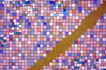 Colorful mosaic glass tile wall. Unique mosaic pattern.