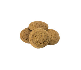Oatmeal cookies on a white background. Delicious oatmeal tortilla. Cookies for children for the holiday.