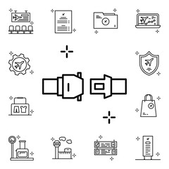 Fototapeta premium Seatbelt, airplane icon. Airport icons universal set for web and mobile
