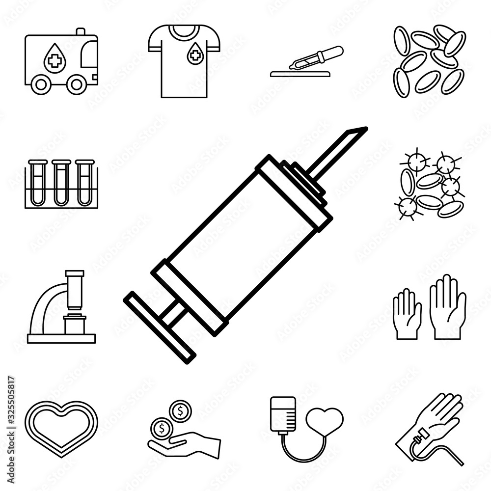 Poster syringe icon. blood donation icons universal set for web and mobile