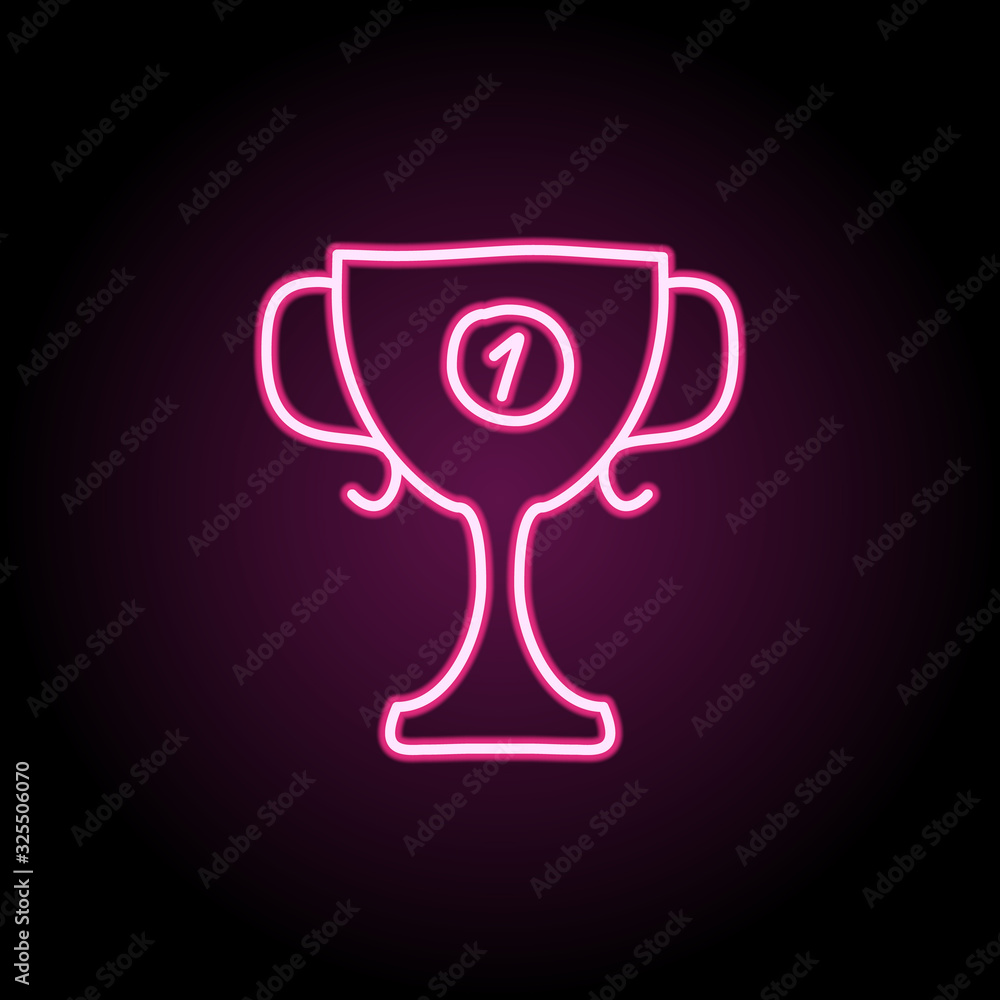 Poster cup for first place sketch neon icon. simple thin line, outline vector of education icons for ui and