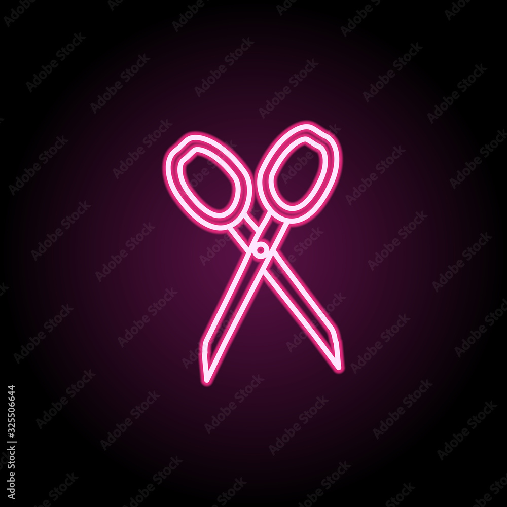 Aufkleber scissors sketch neon icon. simple thin line, outline vector of education icons for ui and ux, websit