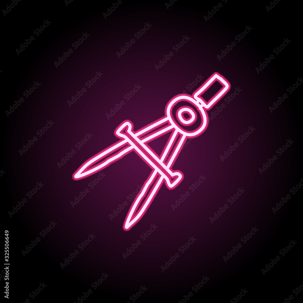 Poster compass sketch neon icon. simple thin line, outline vector of education icons for ui and ux, website