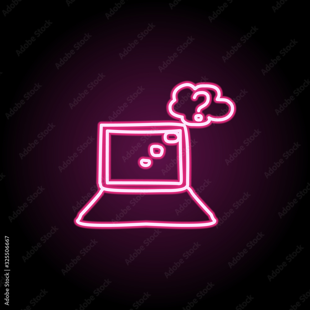 Poster search on the internet sketch neon icon. simple thin line, outline vector of education icons for ui 