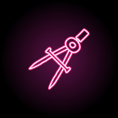 Compass sketch neon icon. Simple thin line, outline vector of education icons for ui and ux, website or mobile application