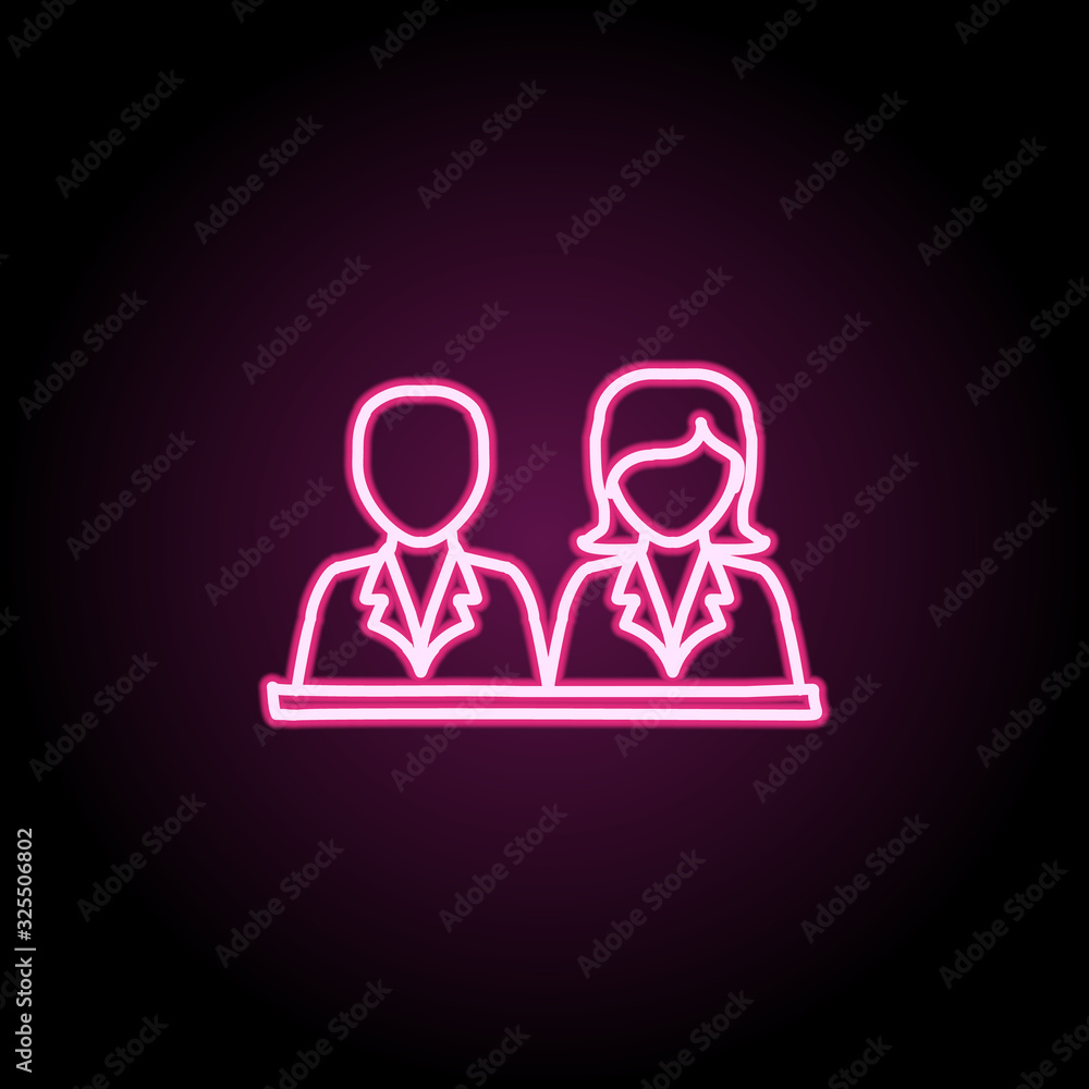 Poster pupils sketch neon icon. simple thin line, outline vector of education icons for ui and ux, website 