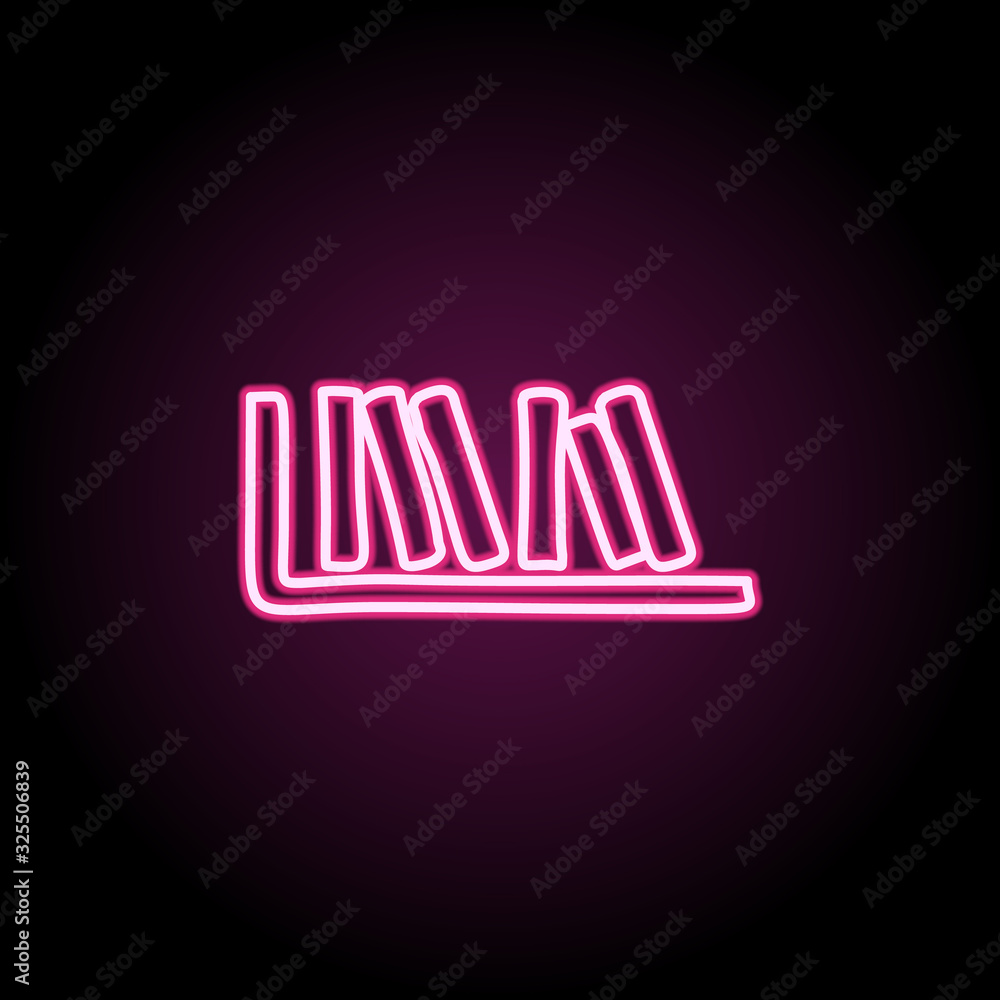 Poster books on the shelf sketch neon icon. simple thin line, outline vector of education icons for ui and 