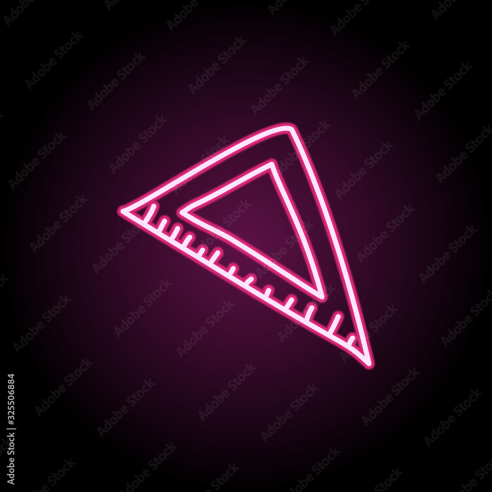 Poster angle ruler sketch neon icon. simple thin line, outline vector of education icons for ui and ux, web