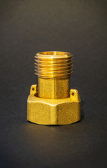 Copper tube with counter nut for connecting plumbing pipes to hot or cold water meter