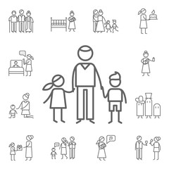 Fatherhood, children icon. Family life icons universal set for web and mobile
