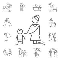 Motherhood, baby icon. Family life icons universal set for web and mobile