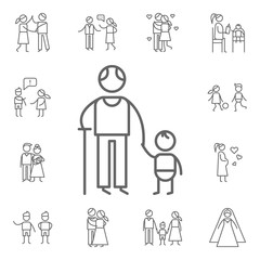 Grandfather, grandson icon. Family life icons universal set for web and mobile