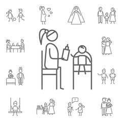 Motherhood, feed, baby icon. Family life icons universal set for web and mobile
