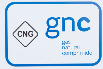 CNG signal at the gas station.