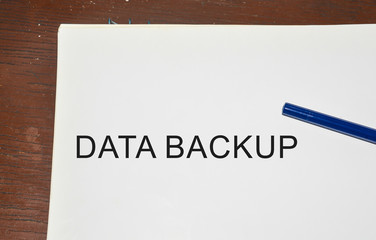 data backup written on white paper