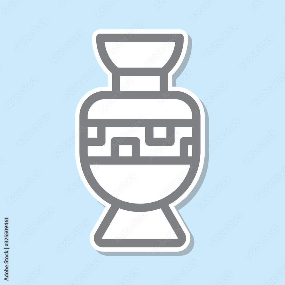 Poster amphora sticker icon. simple thin line, outline vector of mythology icons for ui and ux, website or 
