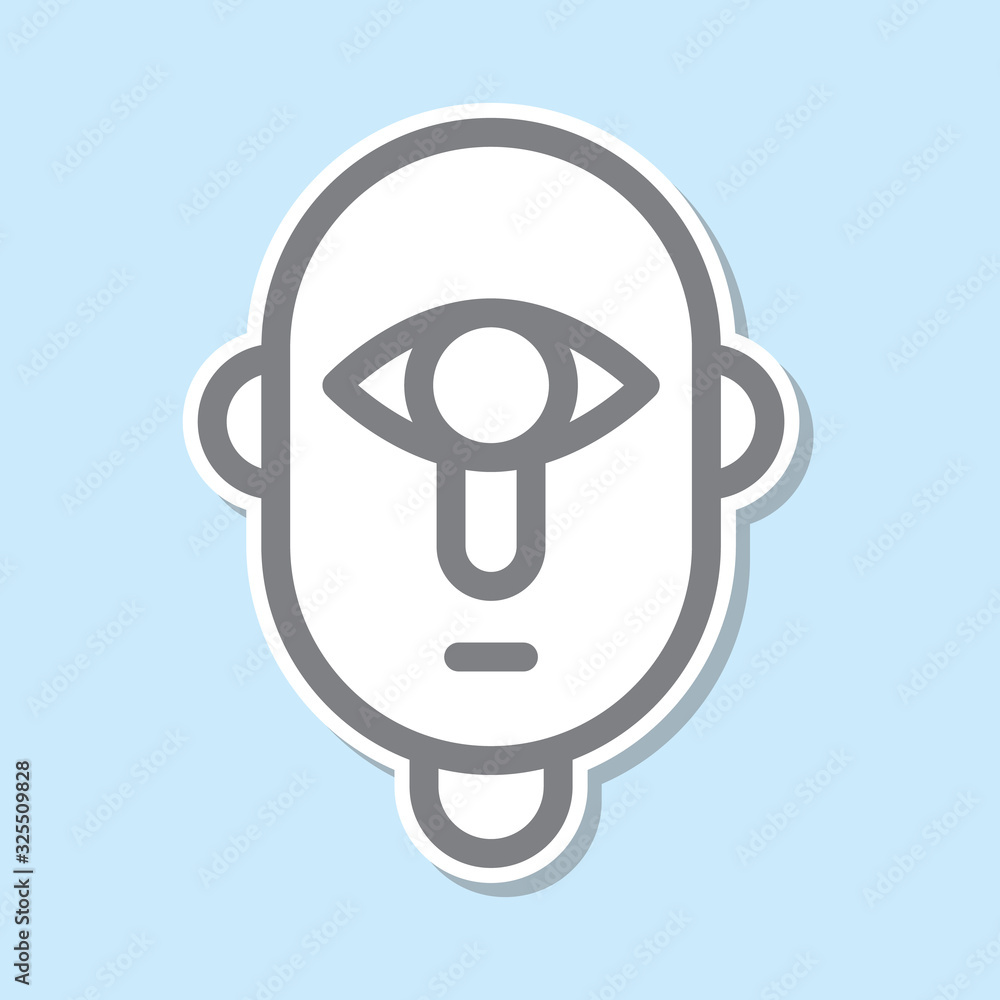 Poster cyclops sticker icon. simple thin line, outline vector of mythology icons for ui and ux, website or 