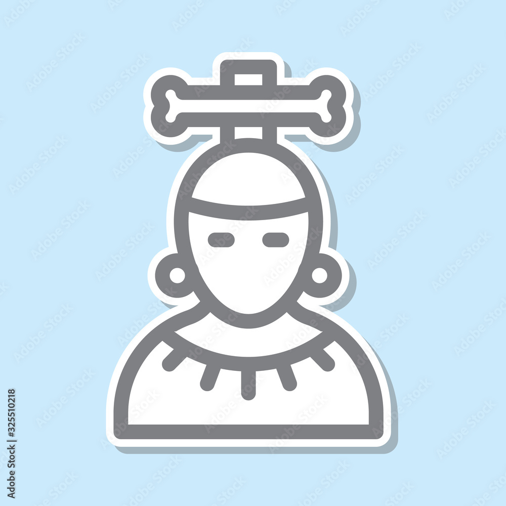 Poster mayan sticker icon. simple thin line, outline vector of mythology icons for ui and ux, website or mo