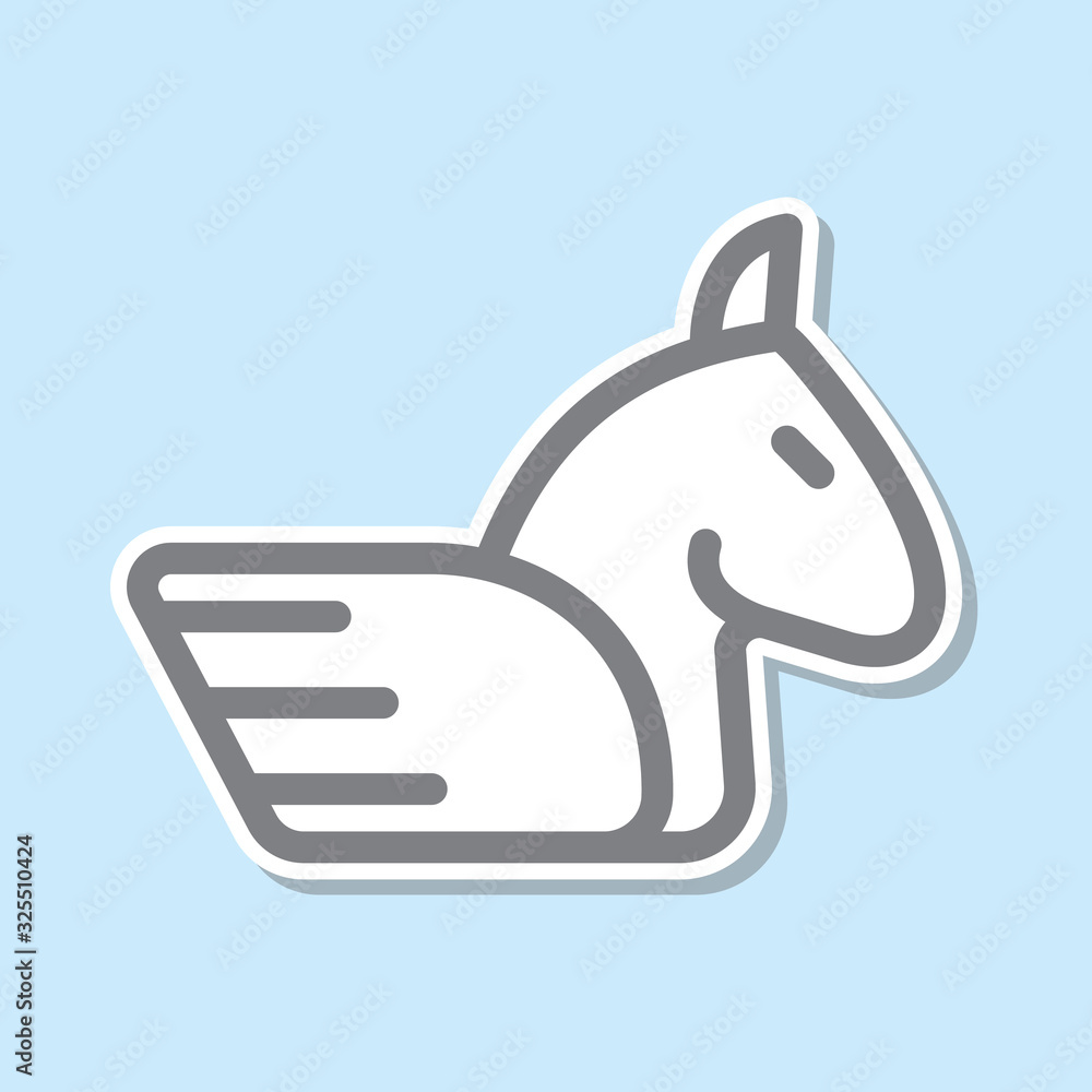 Poster pegasus sticker icon. simple thin line, outline vector of mythology icons for ui and ux, website or 