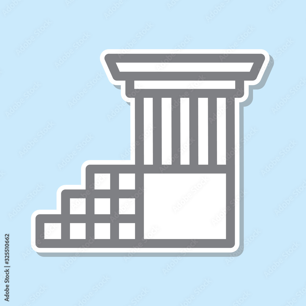 Poster ruins sticker icon. simple thin line, outline vector of mythology icons for ui and ux, website or mo