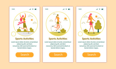 Obraz na płótnie Canvas Sport Hobby, Weight Loss Mobile App Page Screen