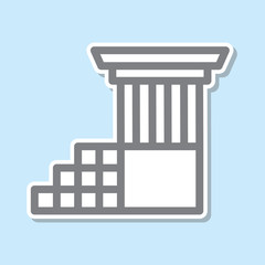 Ruins sticker icon. Simple thin line, outline vector of mythology icons for ui and ux, website or mobile application