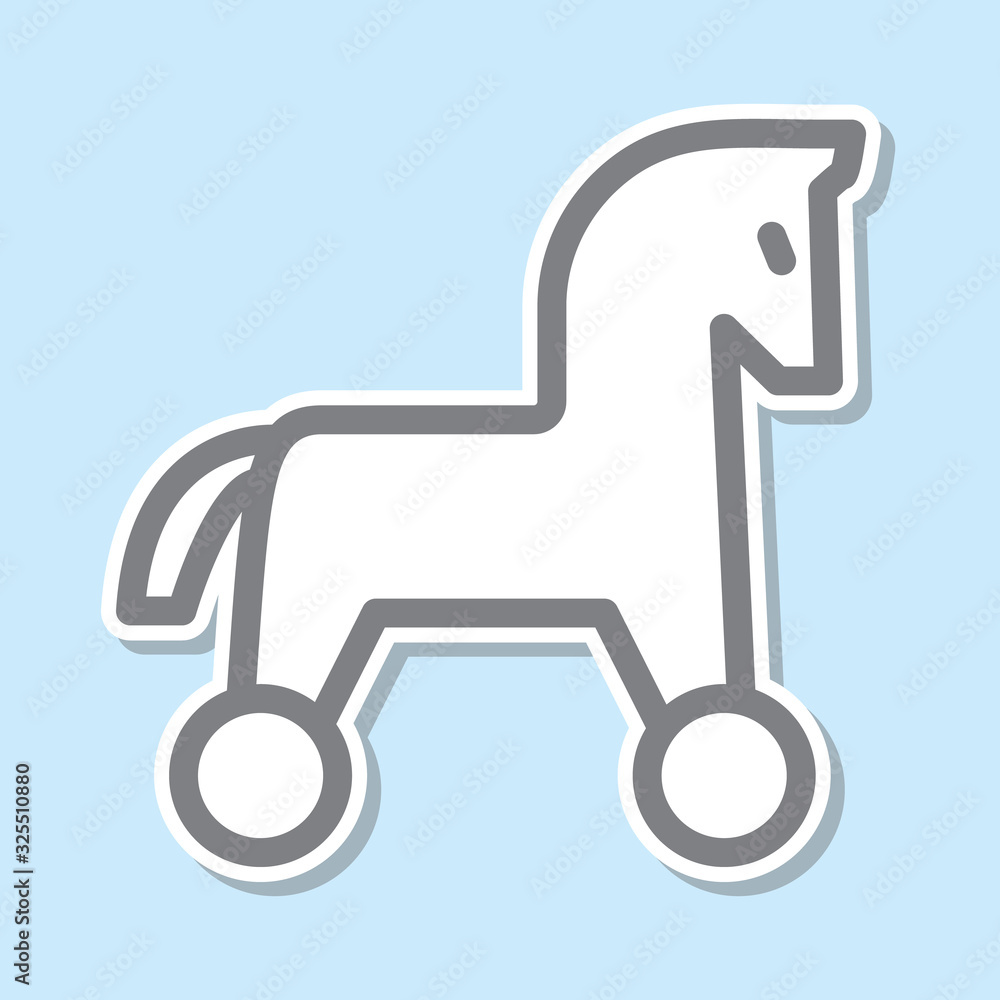 Poster trojan sticker icon. simple thin line, outline vector of mythology icons for ui and ux, website or m