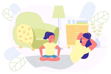 Woman Shakes Press at Home and next to her Kid.