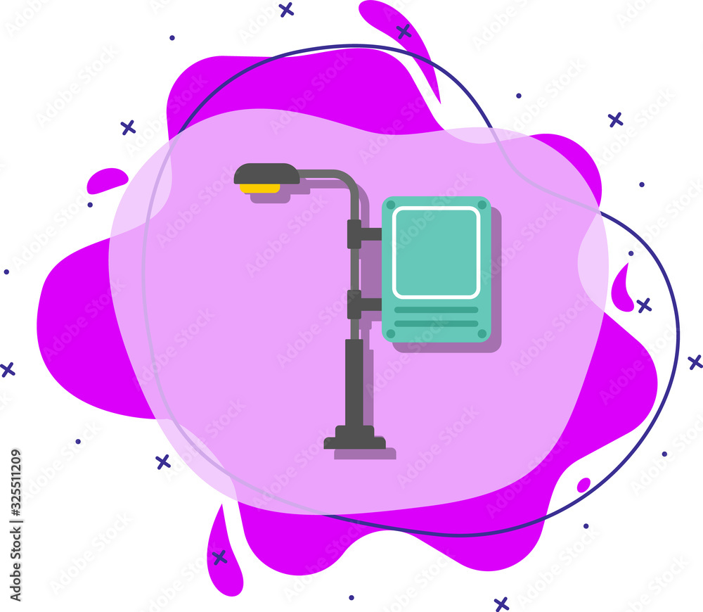Poster digital billboard colored icon. simple color vector of road signs and junctions icons for ui and ux,