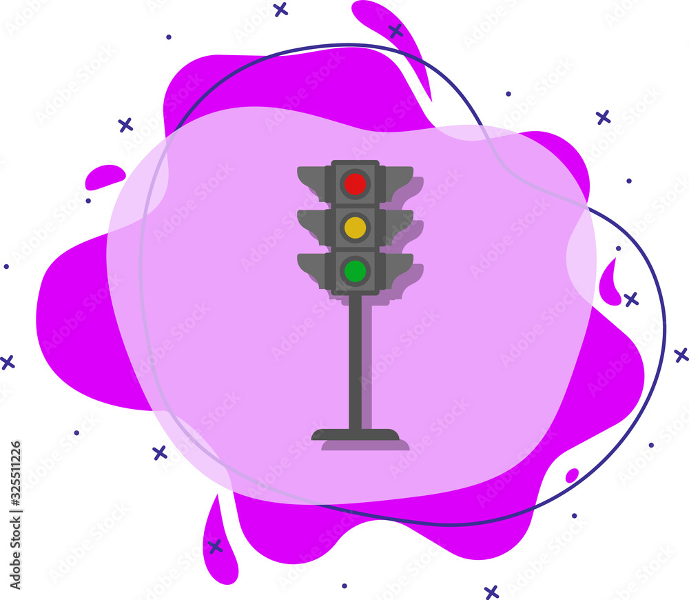Poster traffic lamps colored icon. simple color vector of road signs and junctions icons for ui and ux, web