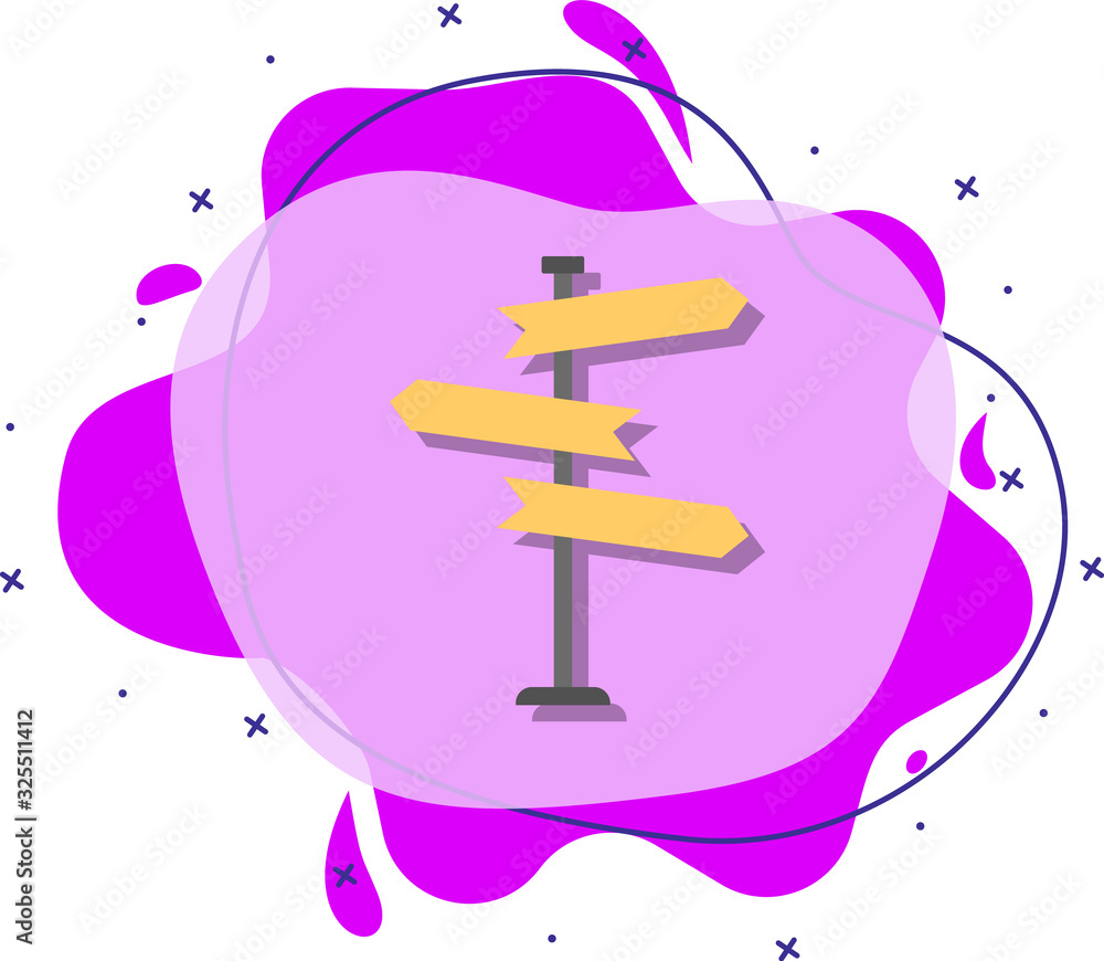 Poster fingerpost colored icon. simple color vector of road signs and junctions icons for ui and ux, websit