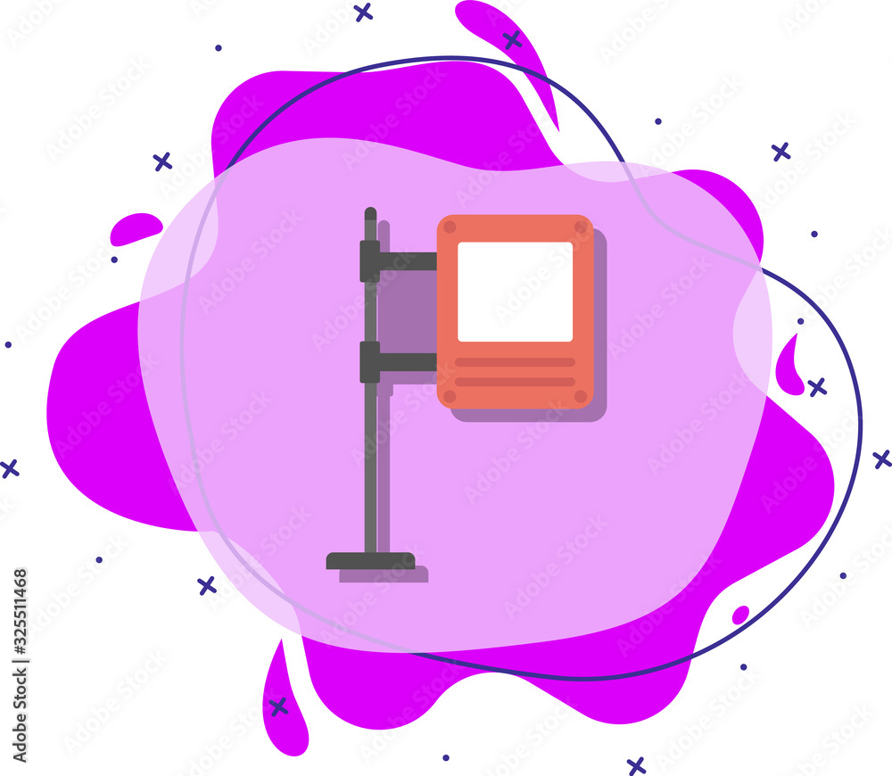 Poster digital billboard colored icon. simple color vector of road signs and junctions icons for ui and ux,