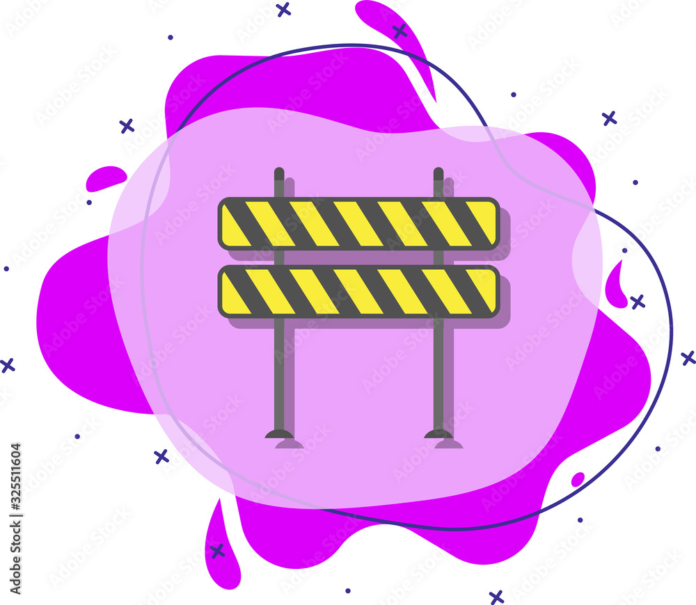 Poster barricade colored icon. simple color vector of road signs and junctions icons for ui and ux, website