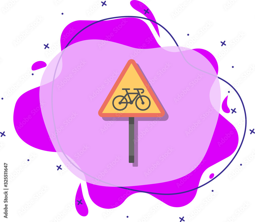 Poster no cycles colored icon. simple color vector of road signs and junctions icons for ui and ux, website