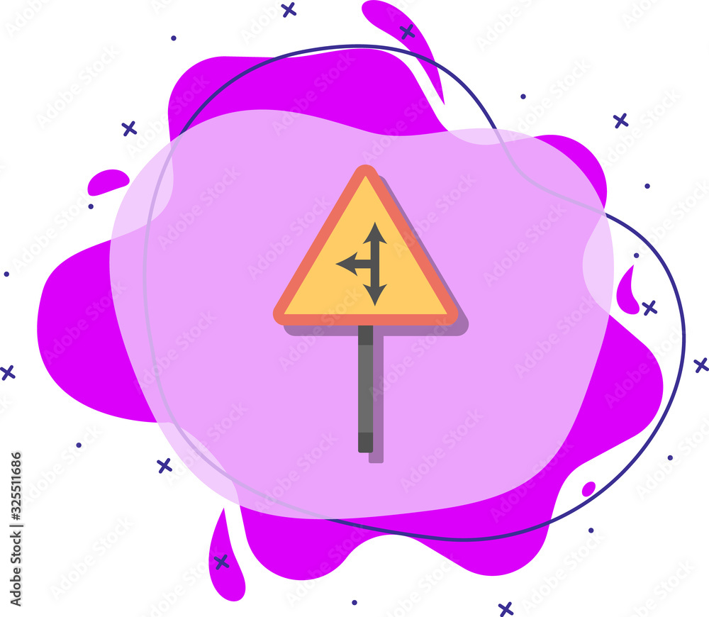 Aufkleber direction sign colored icon. simple color vector of road signs and junctions icons for ui and ux, we
