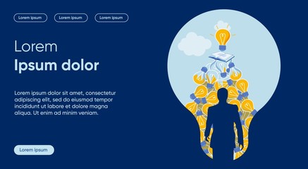 New Solution Flat Landing Page Vector Template