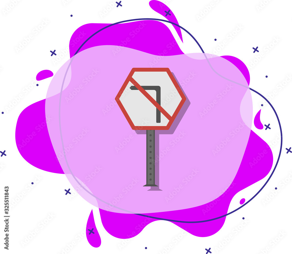 Poster no left colored icon. simple color vector of road signs and junctions icons for ui and ux, website o