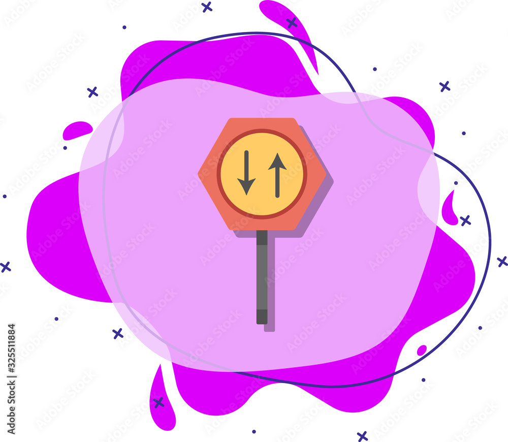 Poster give way colored icon. simple color vector of road signs and junctions icons for ui and ux, website 