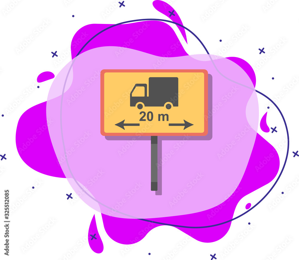 Poster length limit colored icon. simple color vector of road signs and junctions icons for ui and ux, webs
