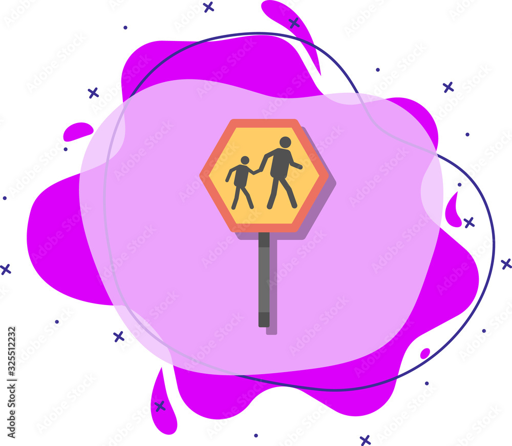 Aufkleber children crossing colored icon. simple color vector of road signs and junctions icons for ui and ux,