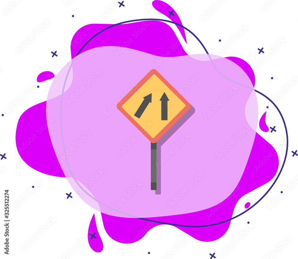 Poster destination distance colored icon. simple color vector of road signs and junctions icons for ui and 