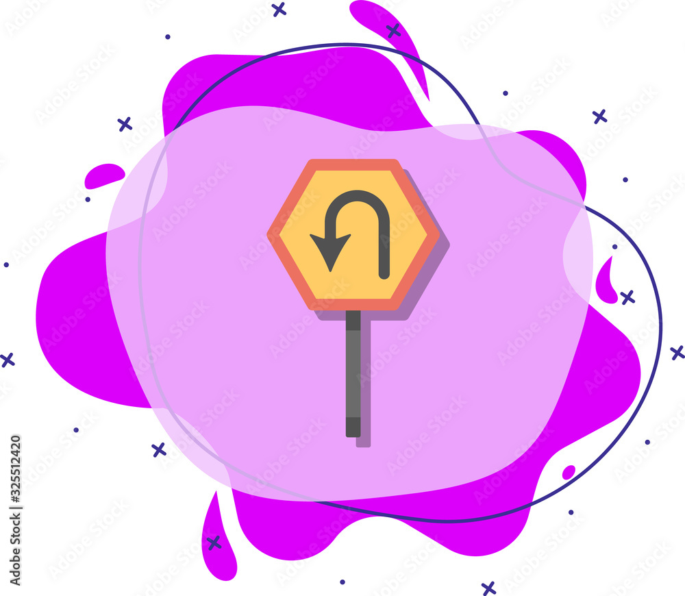 Poster no left colored icon. simple color vector of road signs and junctions icons for ui and ux, website o