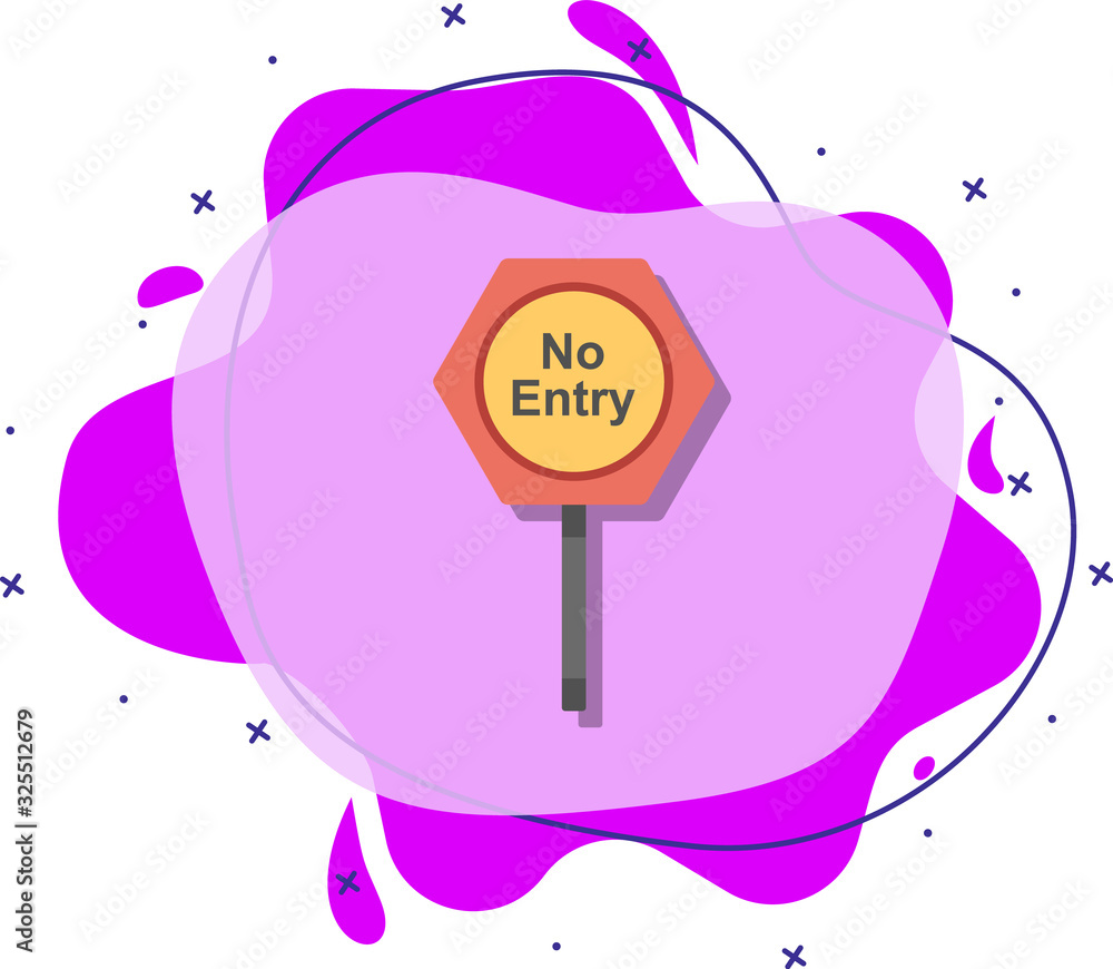 Poster caution zone colored icon. simple color vector of road signs and junctions icons for ui and ux, webs