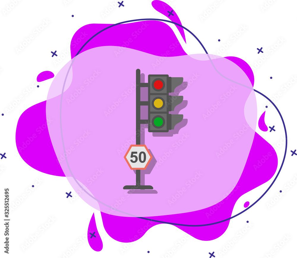 Poster traffic alerts colored icon. simple color vector of road signs and junctions icons for ui and ux, we